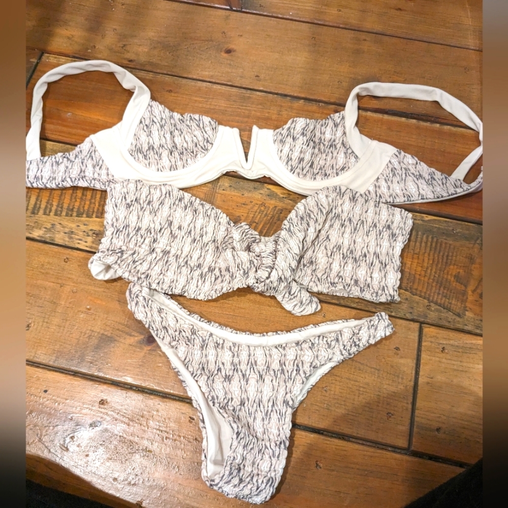 Cream Marled Underwire Bikini Set - Women Swim Bikinis